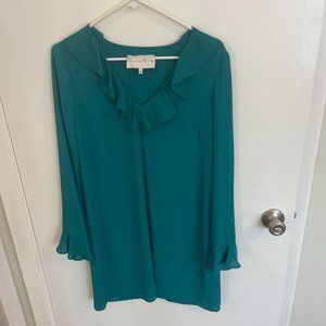 Charles Henry Long Sleeve Ruffle Neck Shift Dress Size Small
